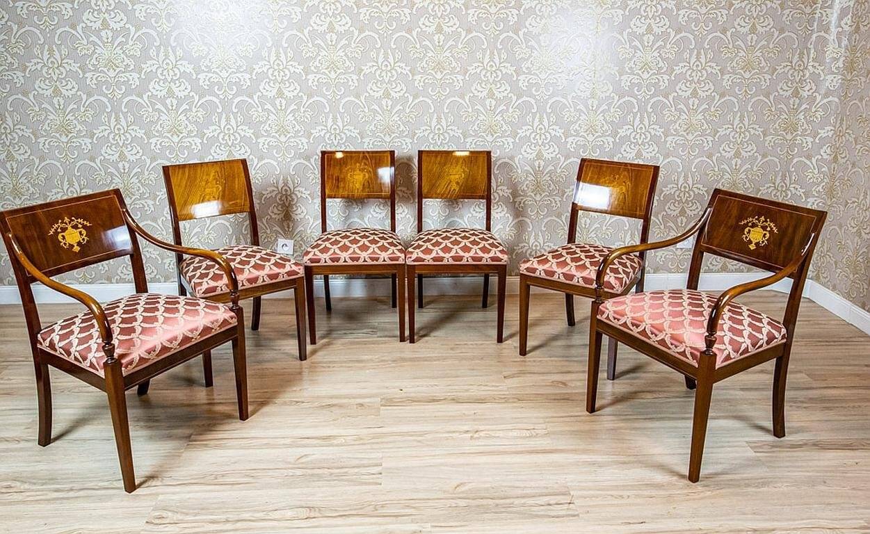 Antique Biedermeier Living Room Set, 1890s, Set of 7