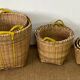 Set of 9 wicker trundle baskets