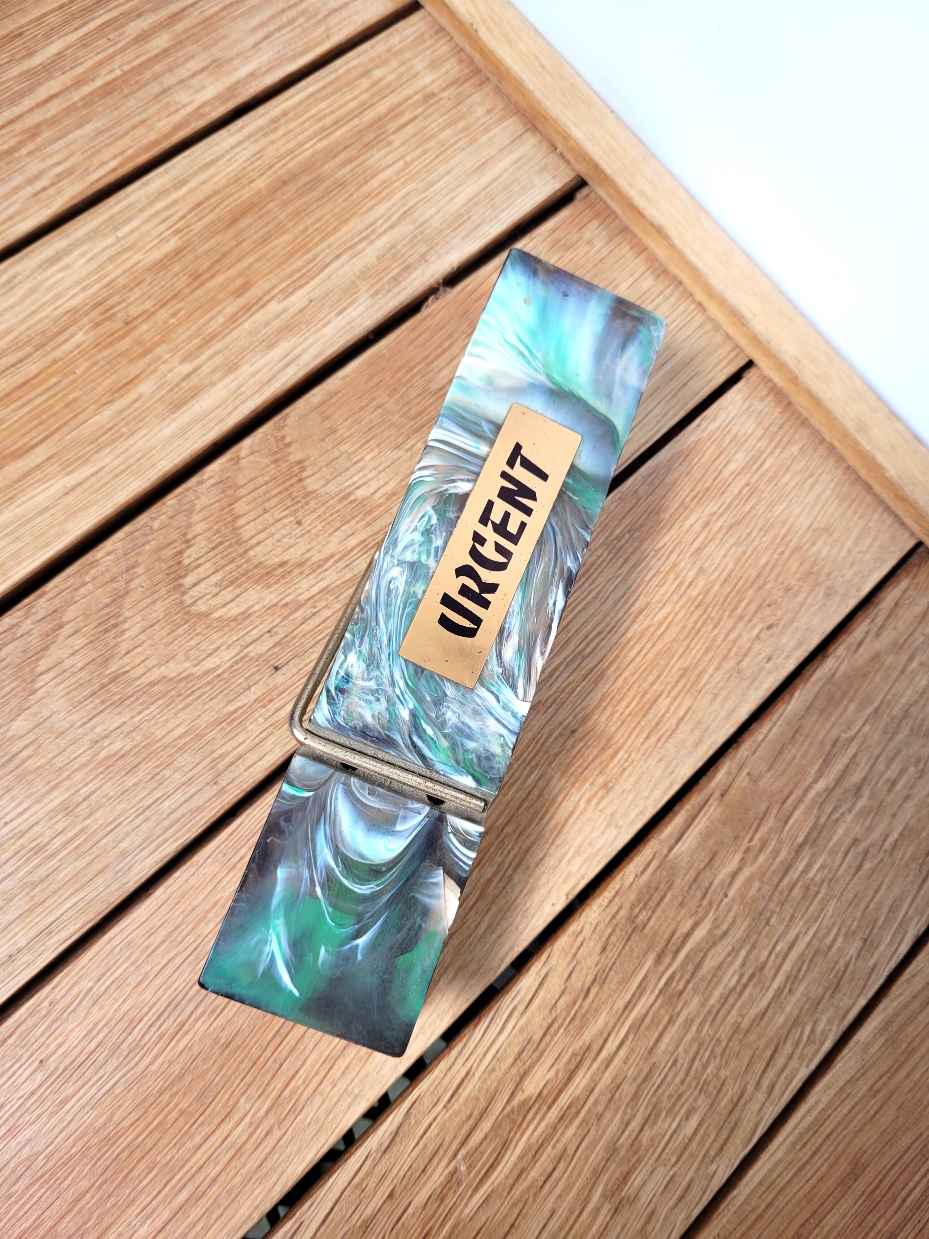 Vintage mail clip 70s paper press