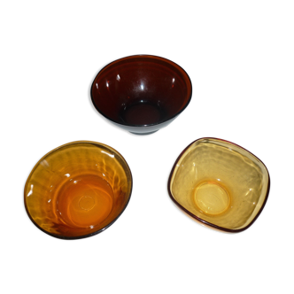 Breakfast set 1 bowl and 2 glass ramekins