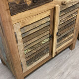 Sideboard louvers exotic wood recycled