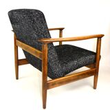 Fauteuil noir par Edmund Homa, années 1970