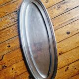 Large oval Christofle tray in silver metal