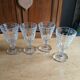 4 thick glass stemmed glasses