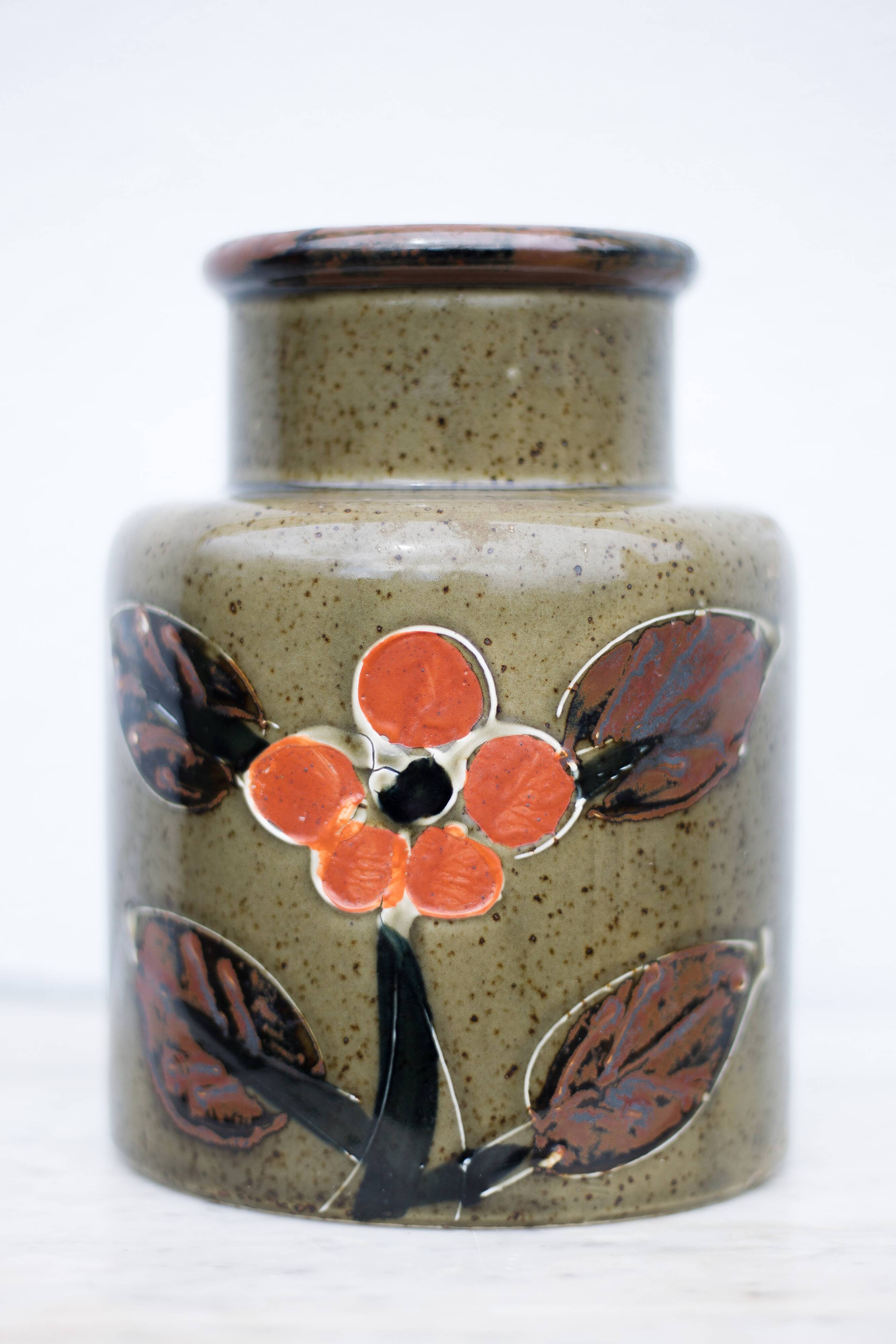 Flowered ceramic vase, decorative vase, flower pot, collection, interior decoration
