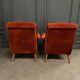 Pair of Scandinavian work armchairs from the 60s in velvet and compass legs
