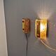 A pair of wall lights with brass-colored suspension with thick pressed glass. Vitrika, Denmark