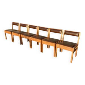 6 chaise bois et skaï