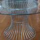 vintage 70s round designer coffee table with wire base