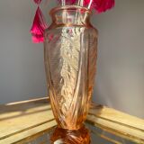 High vase art deco salmon pink
