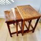 Ensemble de tables d'appoint ou tables gigognes vintage, 3 pièces, motif bois incrusté