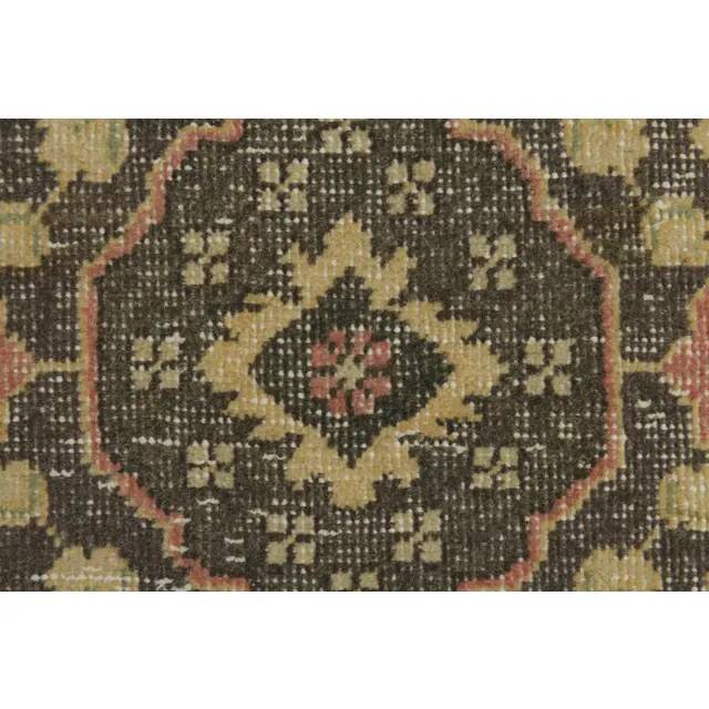 1970s Vintage Turkish Hand-Knotted Wool Cotton Yellow Runner Rug  74x383