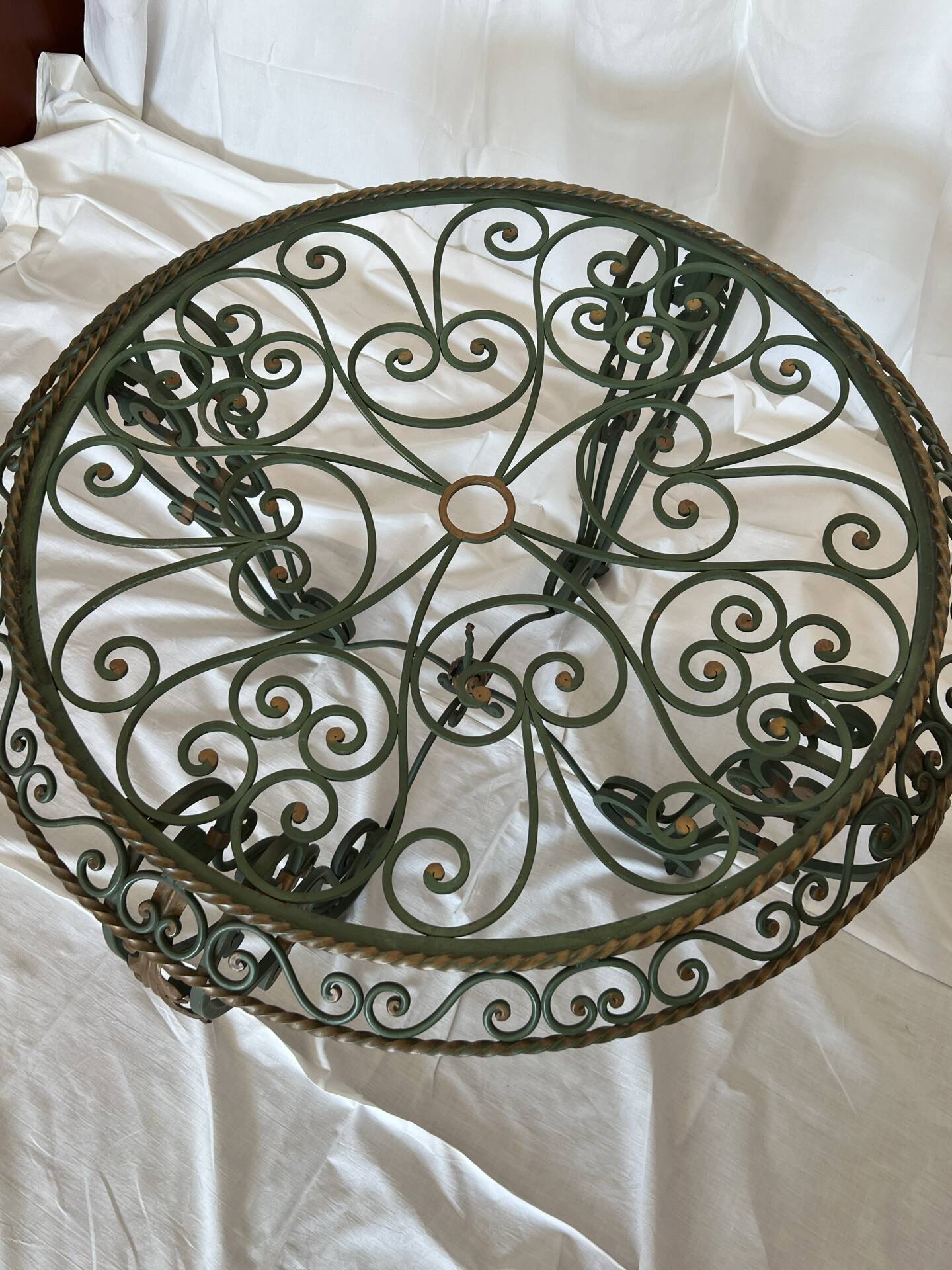 Wrought iron table in country style