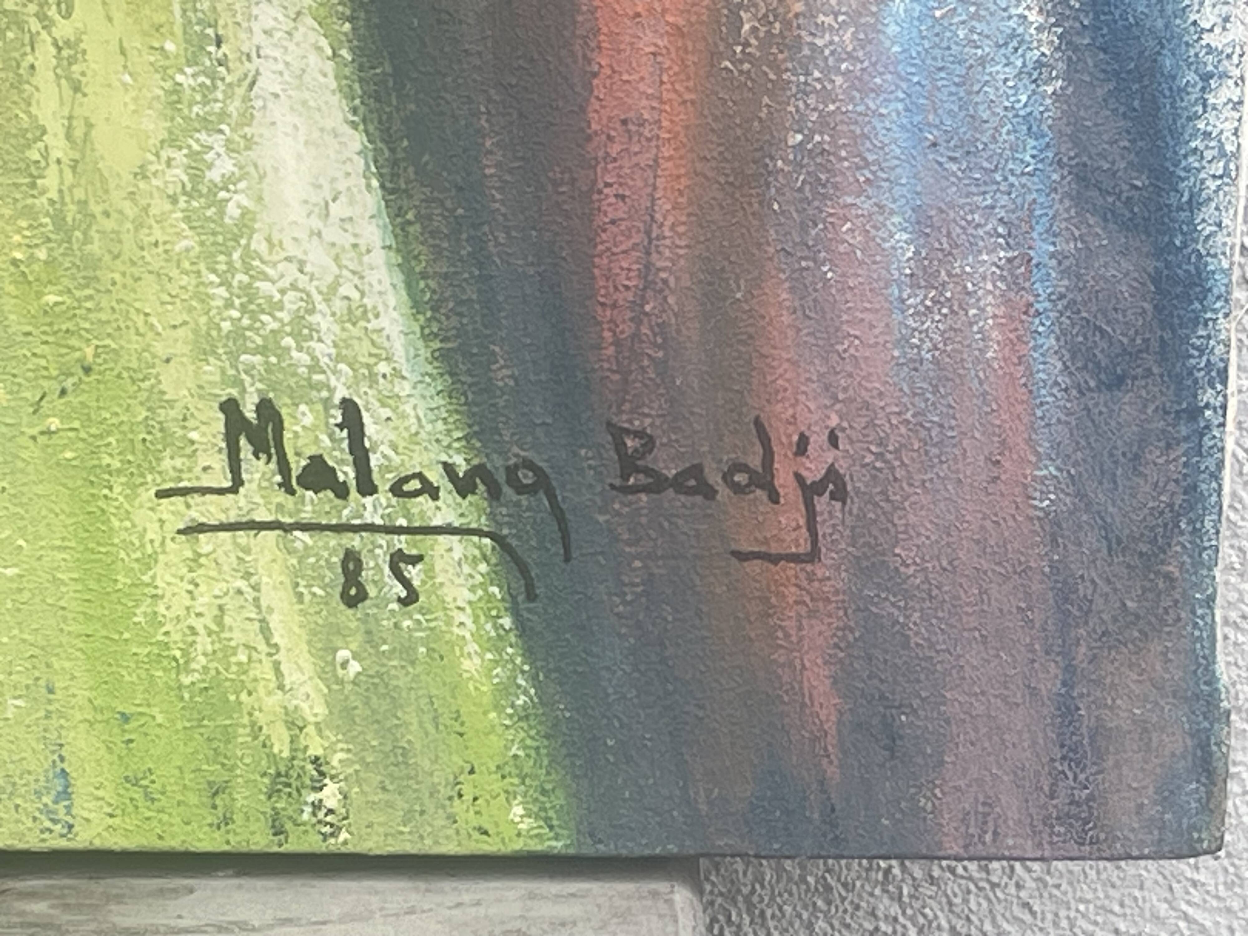Oil or acrylic on canvas, signed Badji Malang
