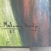 Oil or acrylic on canvas, signed Badji Malang