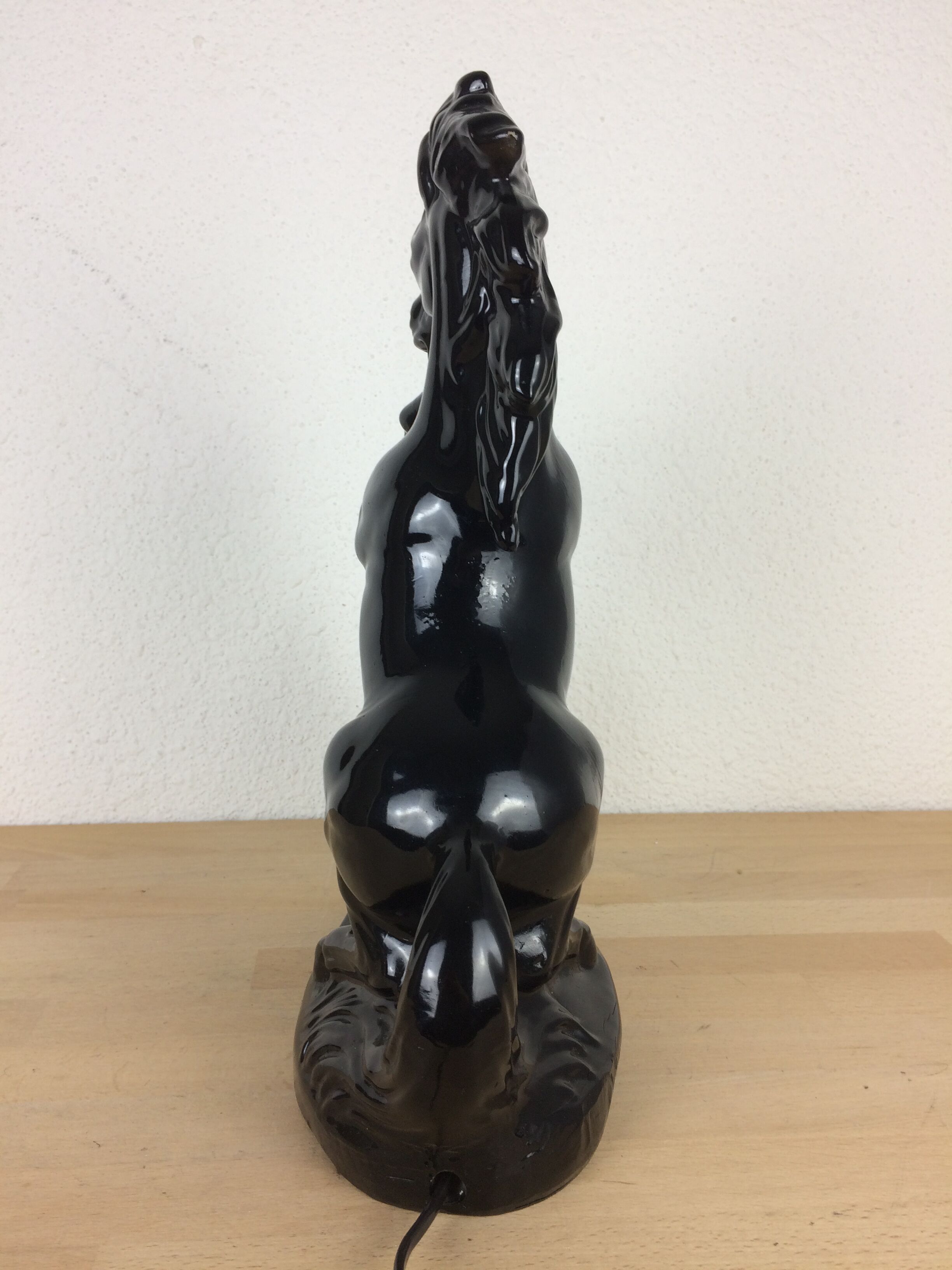 Prancing horse lamp and flame