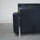 Vintage black leather sofa from Lavalina