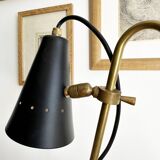 Large Italian brass table lamp, 50s design