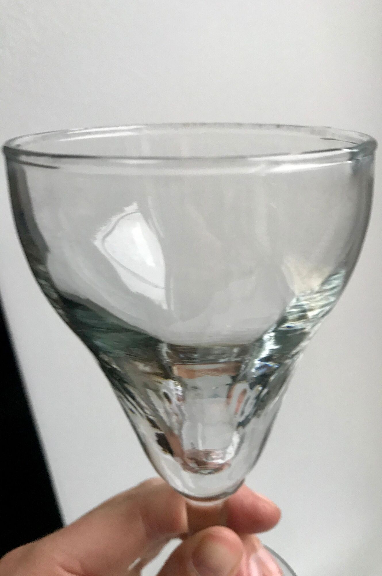 Set of 5 glass glasses molded very old early nineteenth century