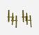Tubular wall sconces in brass, Italian design from the 70s, attributed to