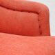 Napoleon III salon armchair in brick red linen with a tufted footrest.