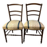 PAIR OF NAPOLEON III CHAIRS EARLY 20TH CENTURY BEECH STRUCTURE BAR BACKREST
