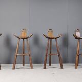 Mid century brutalist bar stools - set of 4, 1960s