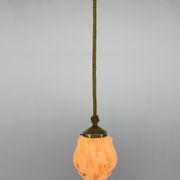 Art Deco Marble Glass Pendant Lignt on Original Rope