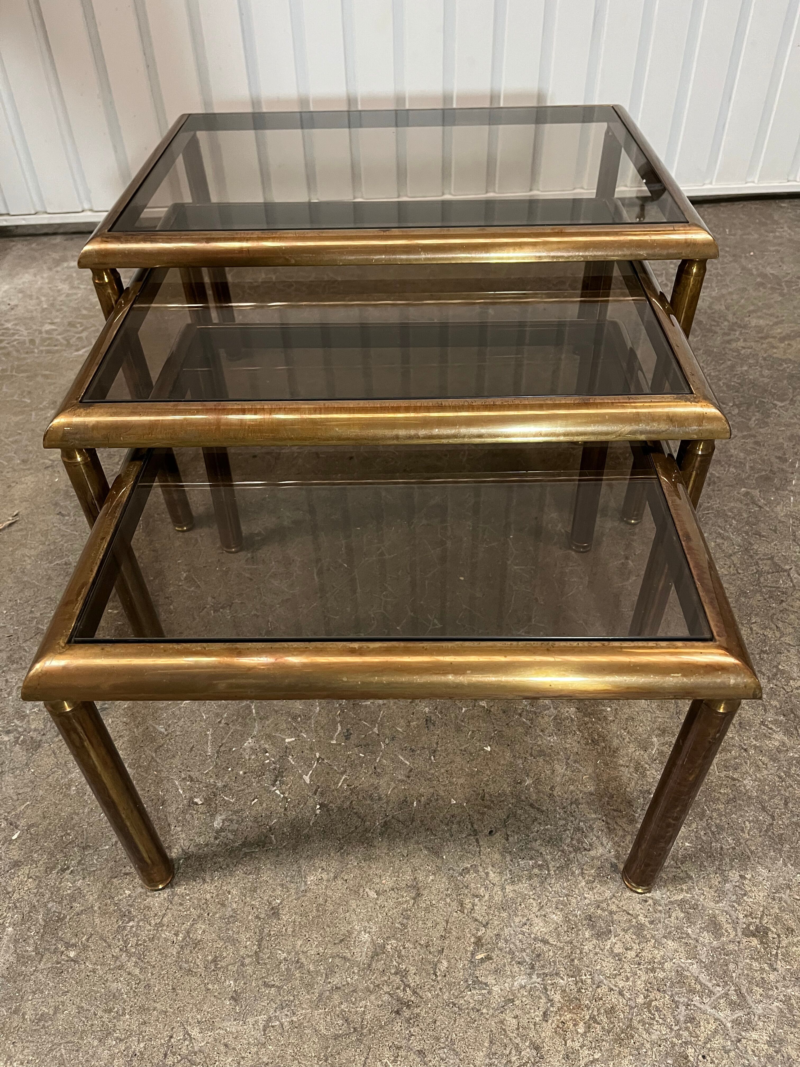 Brass pull out tables 1970
