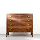 Commode Art Déco italienne en noyer, années 1930.