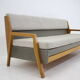 1970s oak 3-seater sofa/bed, czechoslovakia