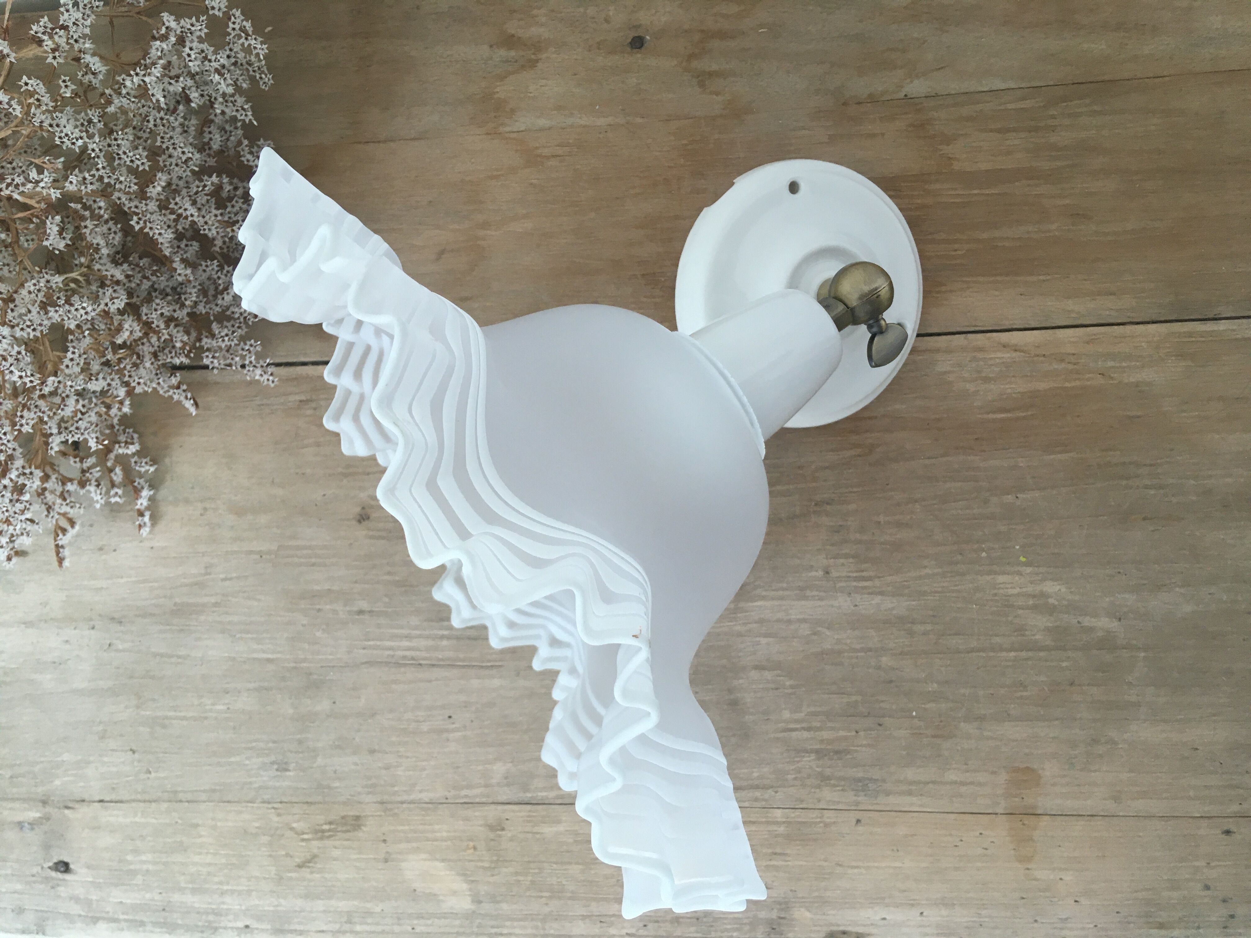Tulip wall lamp glass collar and porcelain base