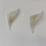 Paire d'appliques vintage moulé pressé, verre de Murano, Italie, 1980