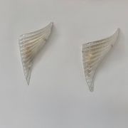 Pair of vintage pressed molded wall sconces, Murano glass, Italy, 1980