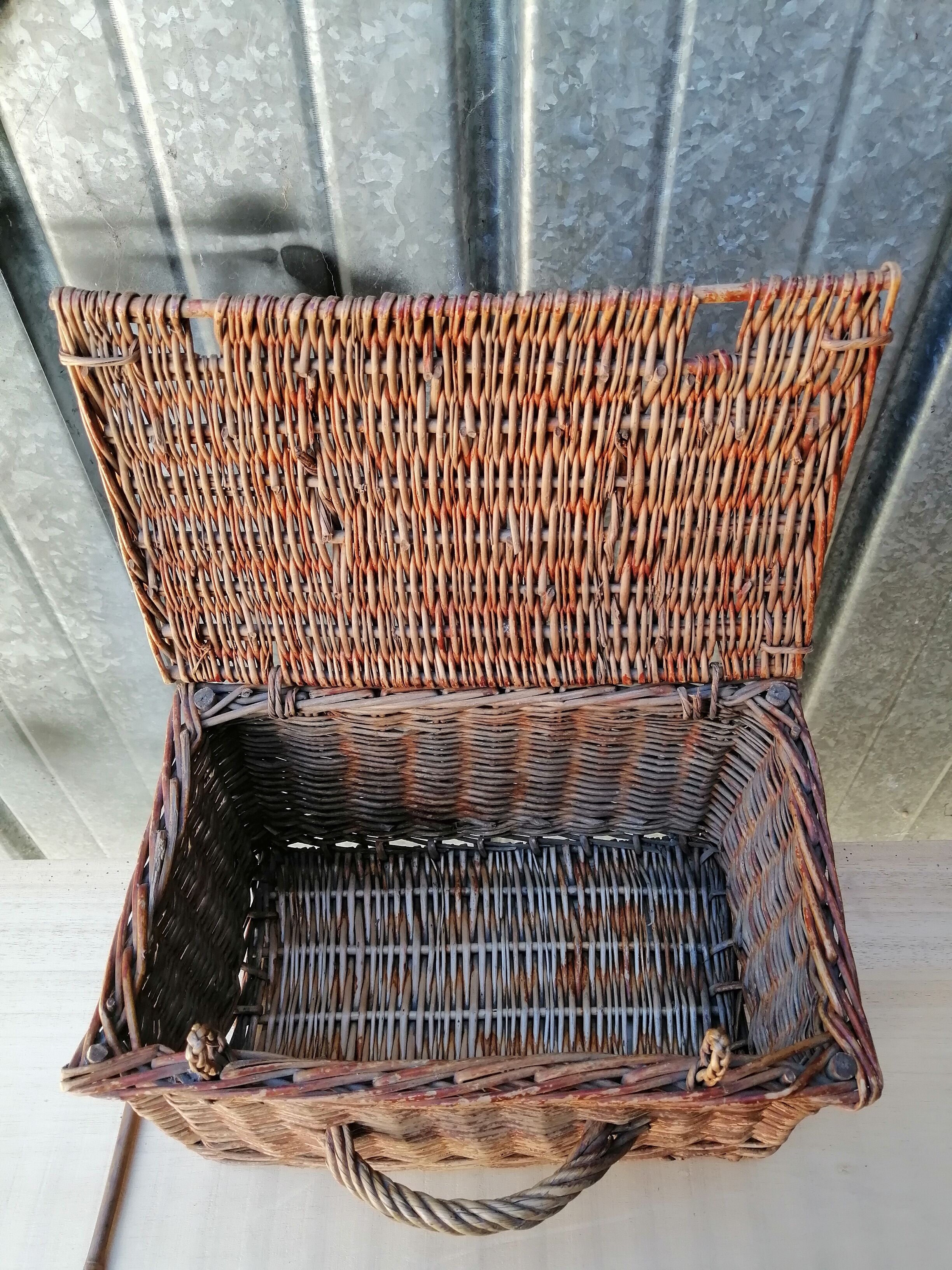 Vintage wicker travel basket