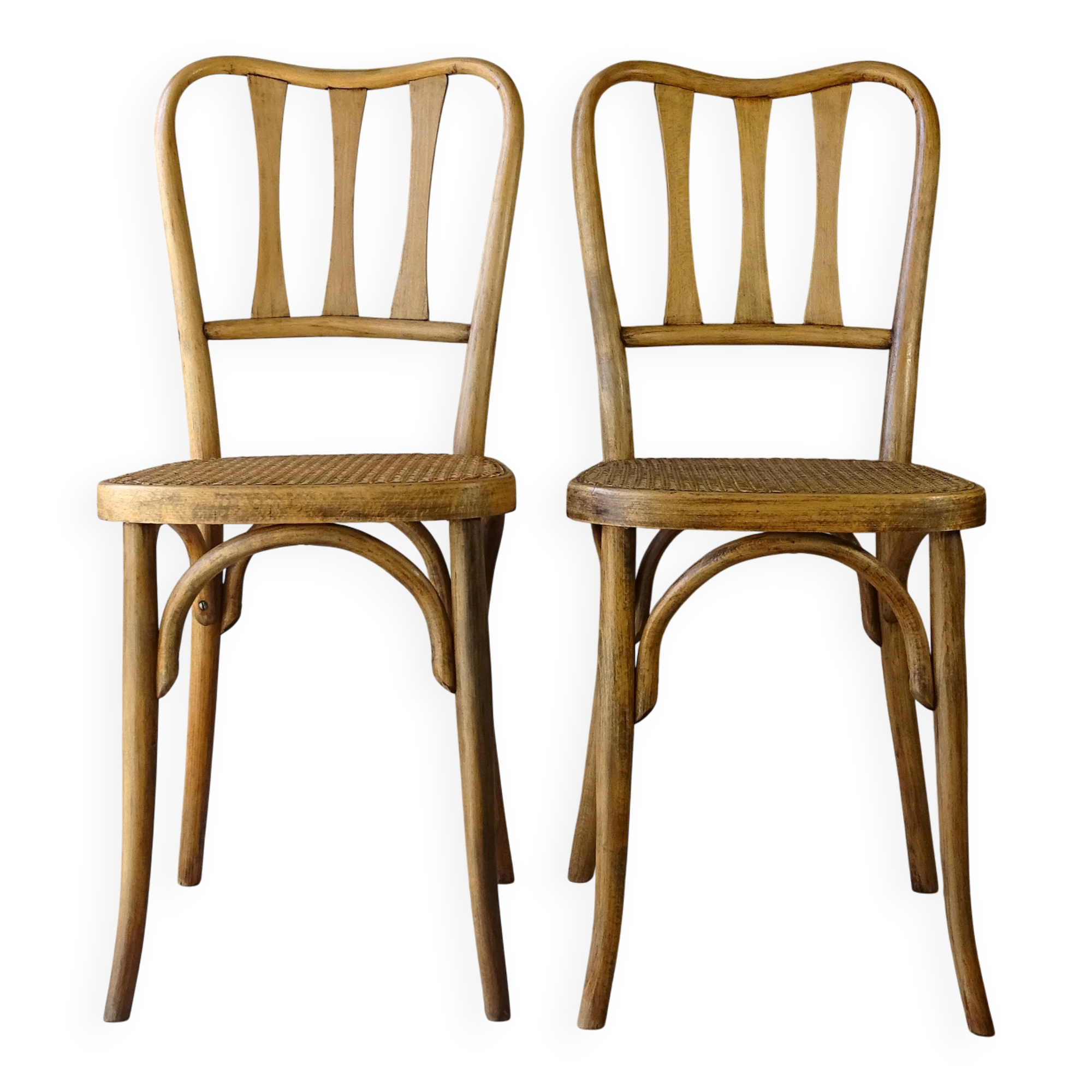2 caned bistro chairs, Horgen Glarus, Switzerland around 1925