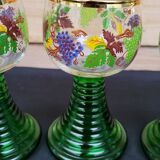 Lot de 4 grands verres à vin Roemer décor Bacchus
