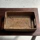 Rectangular woven wicker basket L32 W20 H8 cm