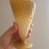 Set of 5 bormioli rocco embossed glass ice cream cups made in vintage Italy