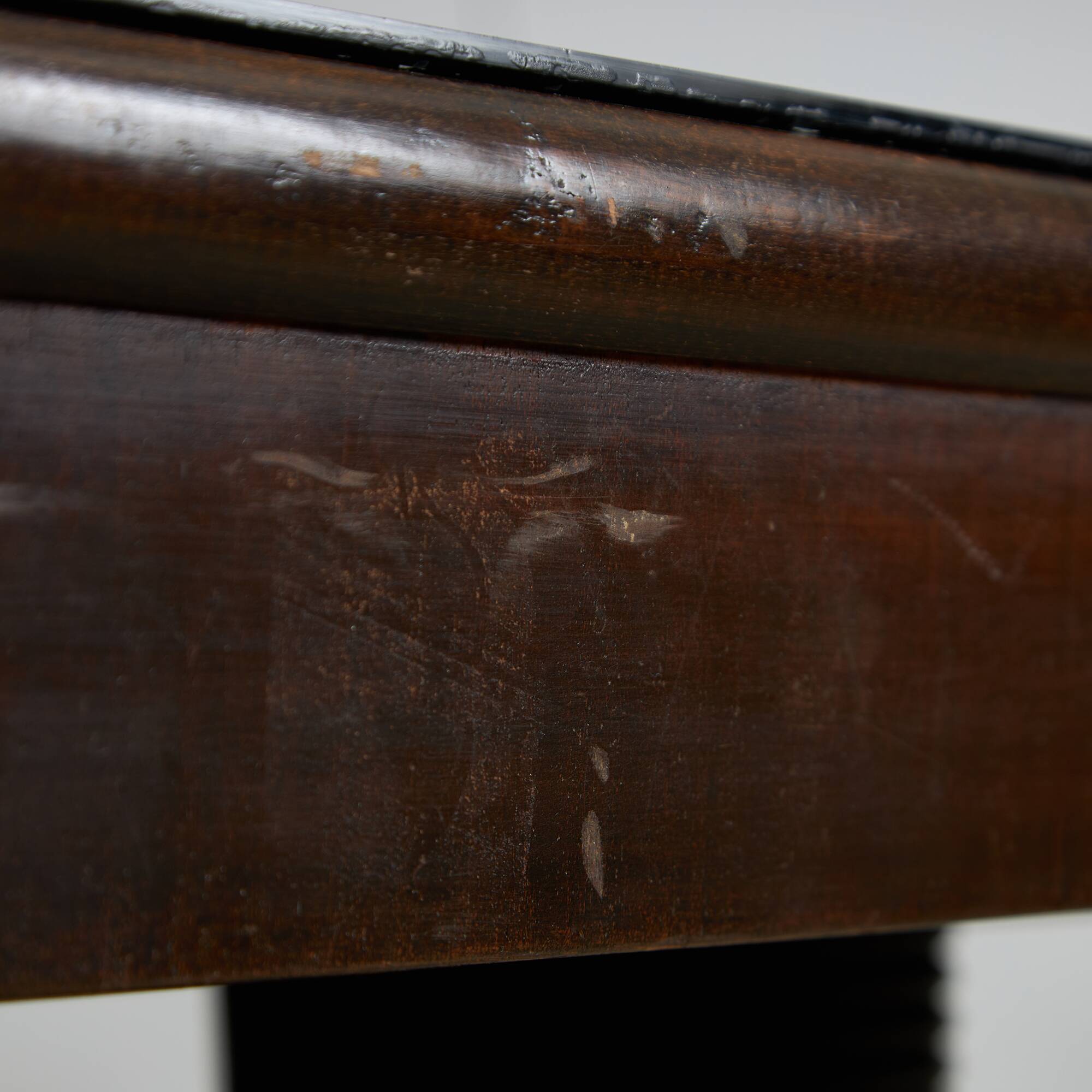 Large Robust Dinig Table with Carved Legs and Glass Top