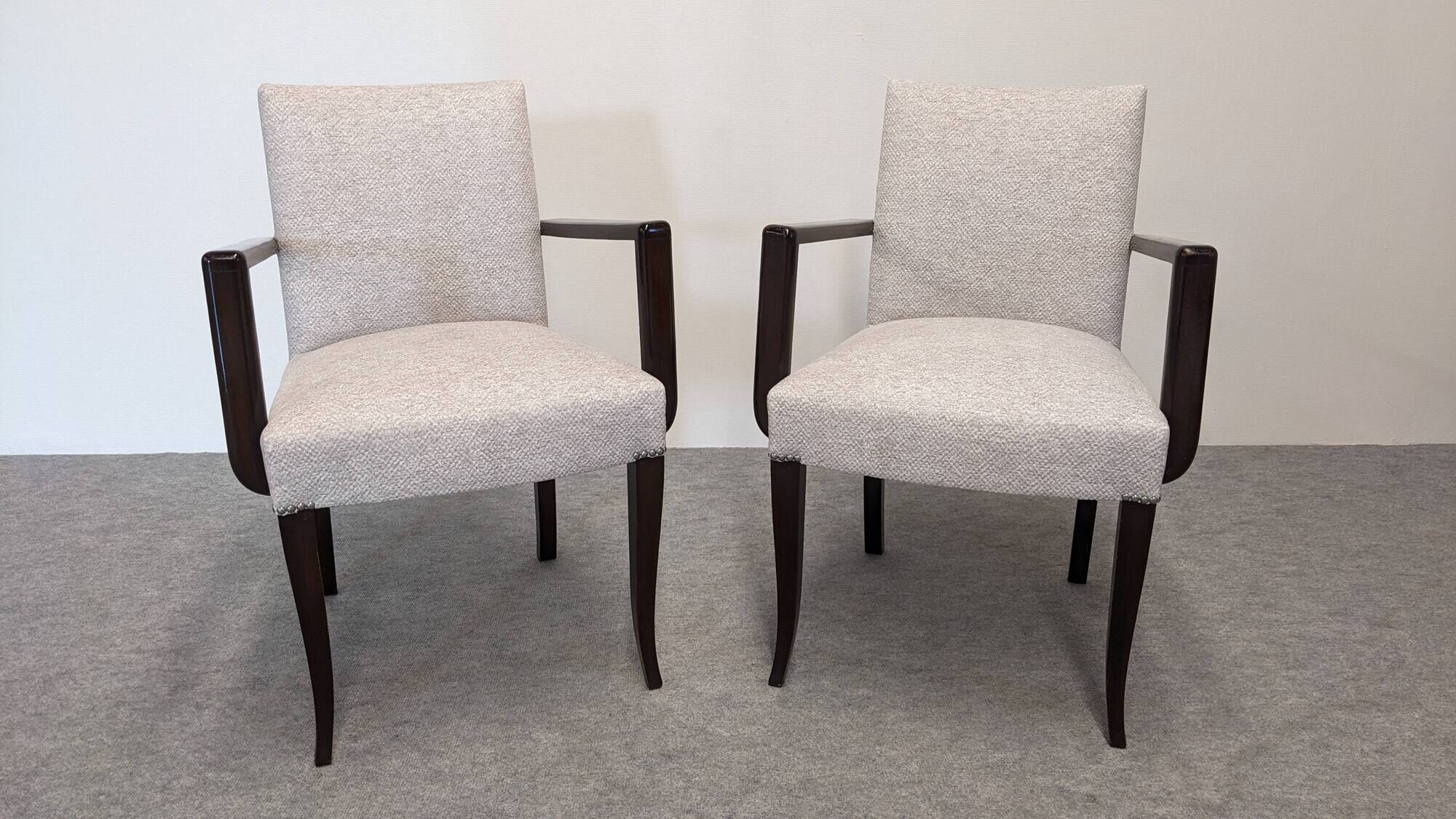 Pair of Art Deco bridge chairs, France circa 1920