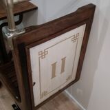 Lot of two wooden subway chairs with table