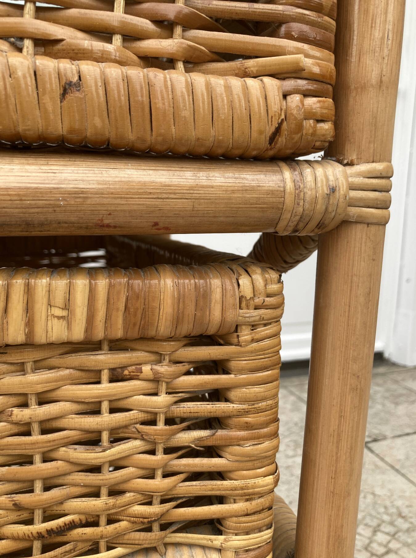 Vintage rattan chiffonier