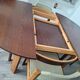 Table and its 6 vintage elm chairs, Scandinavian design furniture.