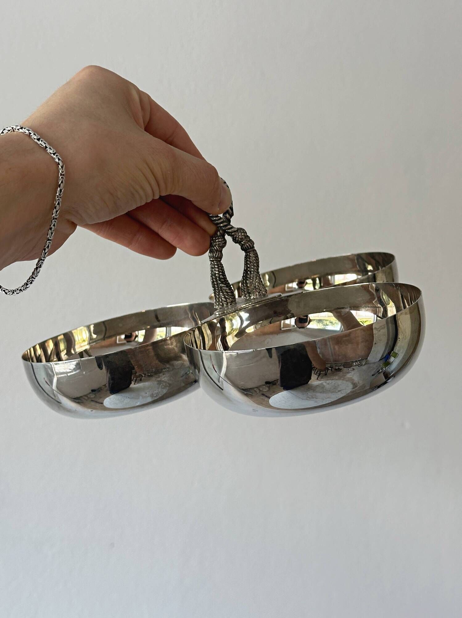 Vintage silver-plated compartment dish – Aperitif server