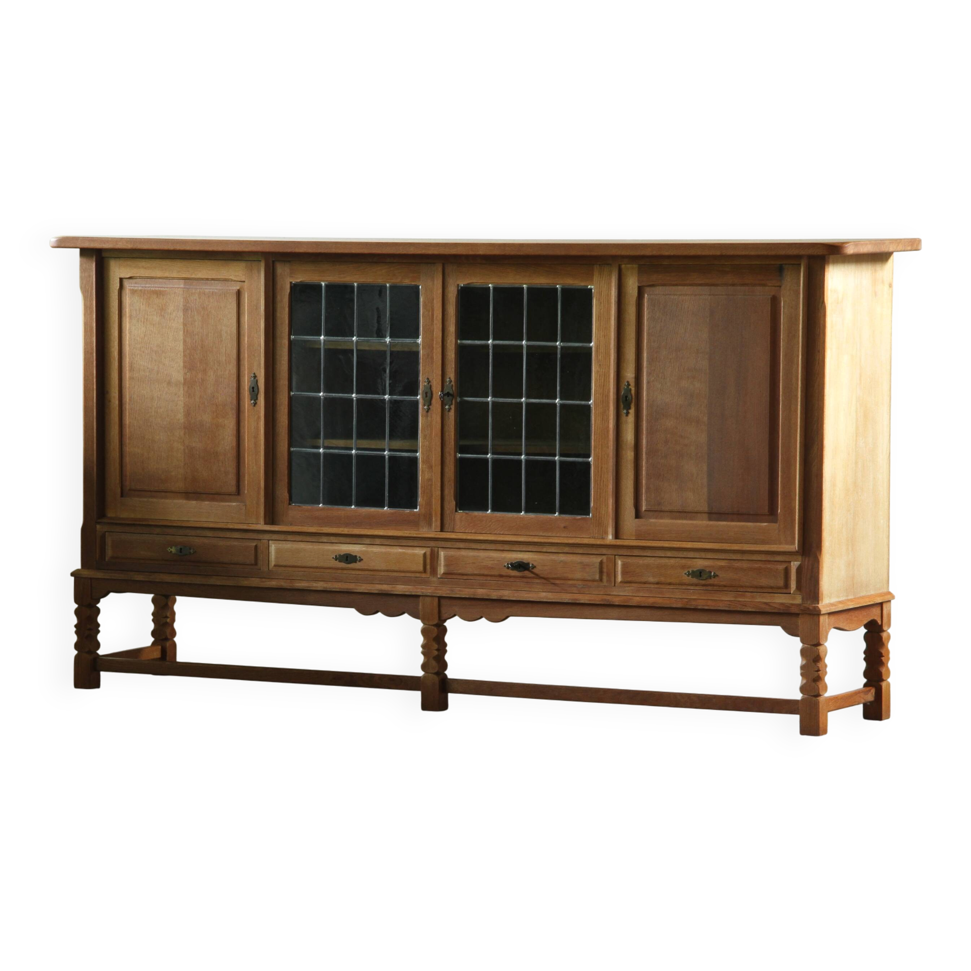 Vintage Danish 1960s Modern Oak Cabinet In The Style Of Henning Kjærnulf