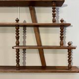 Turned wood bar wall shelf