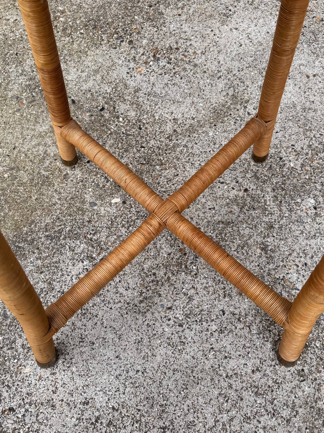 Vintage wicker plant stand