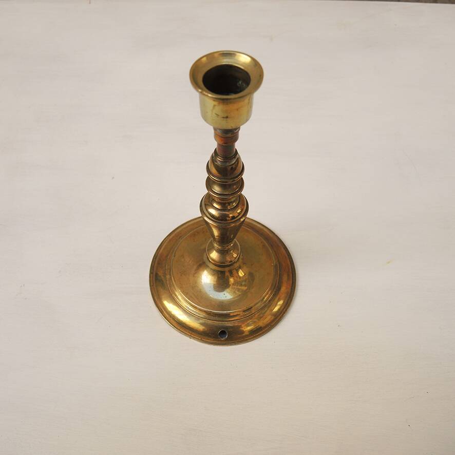 Antique Gilded Brass Candle Holder