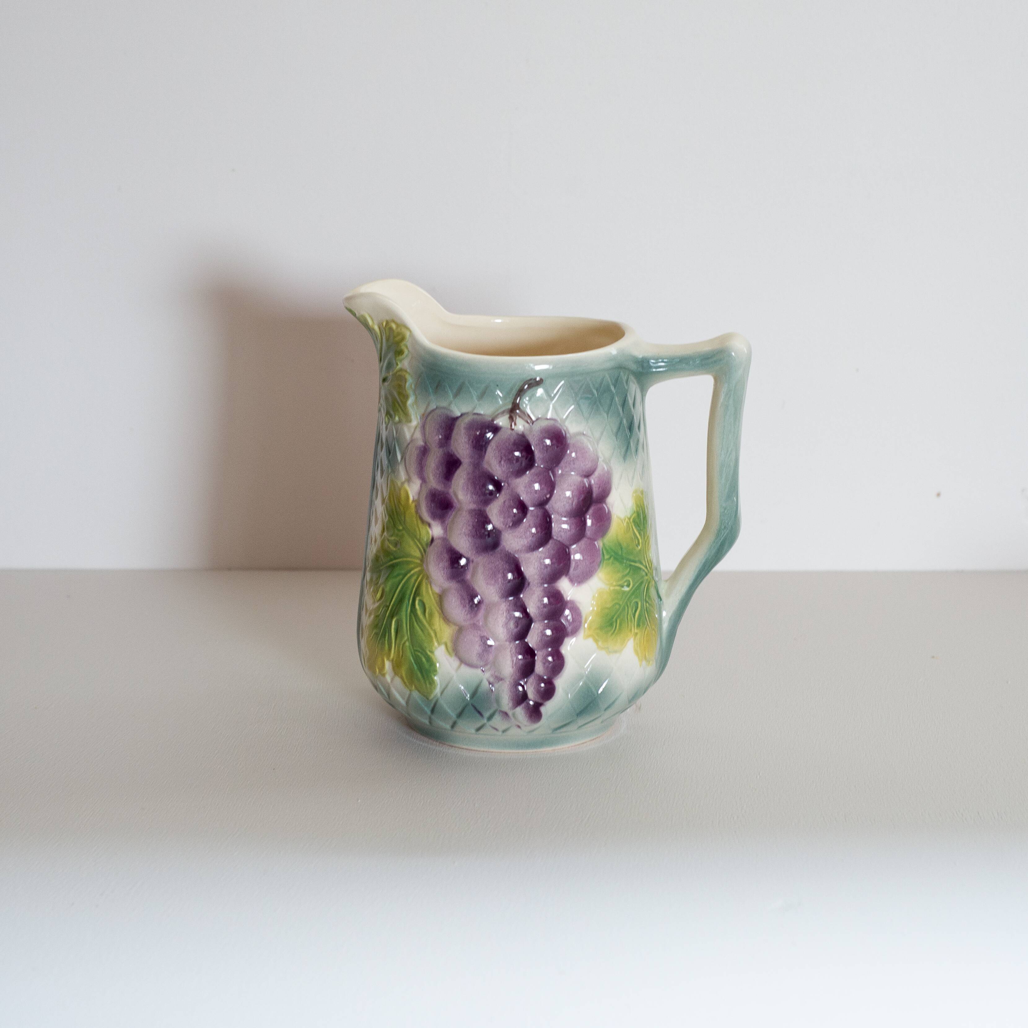 Pitcher Antique carafe decorated with fruit in slurry of Saint Clement